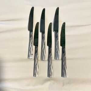 *EUC* 6 Cambridge Stainless Meadowbrook Sand Knives - Stainless & Brushed Color